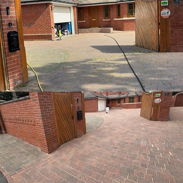 Large gated driveway restored by HydroRinse